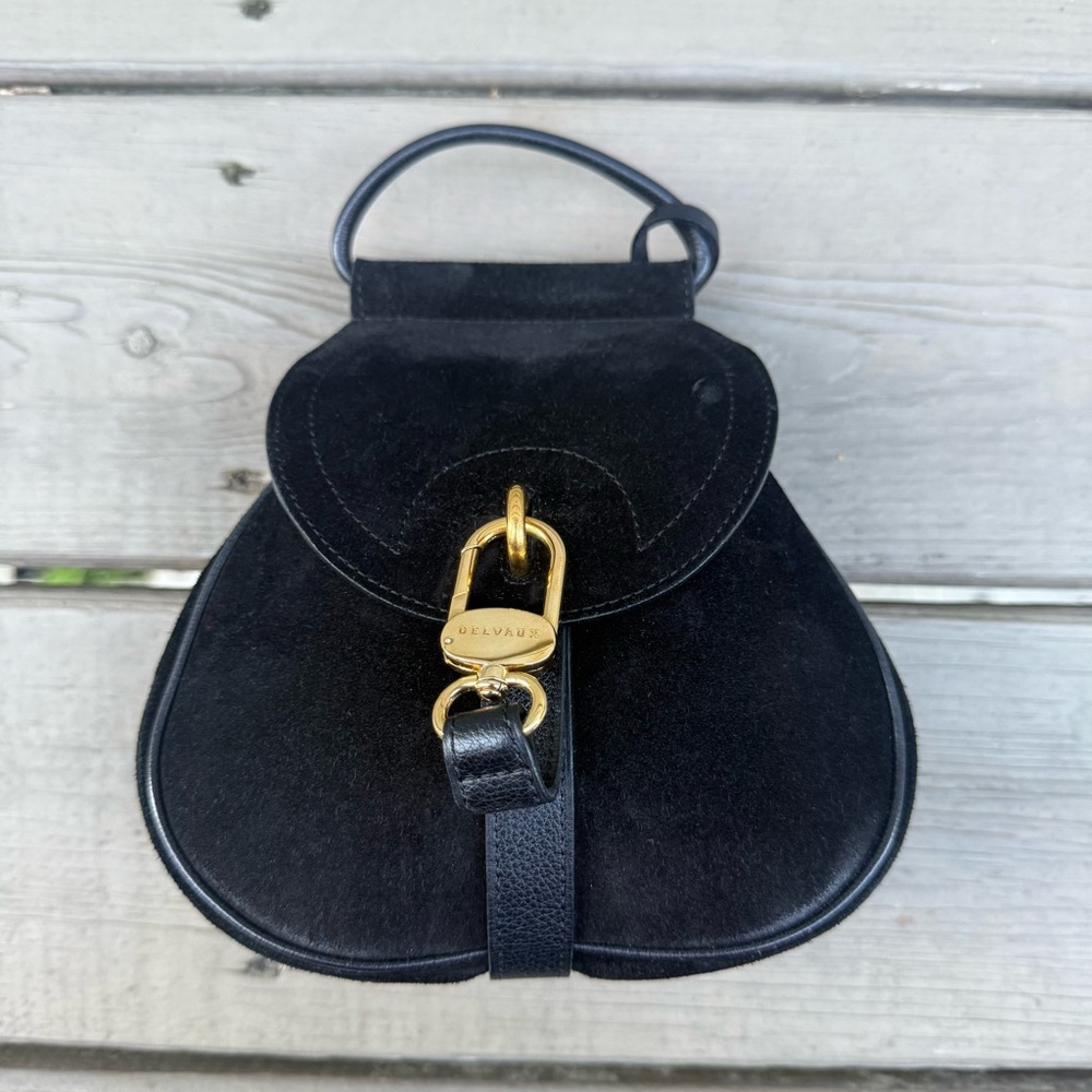 Delvaux Black Suede Mini Cerceau Bag Purse - Picture 3 of 14